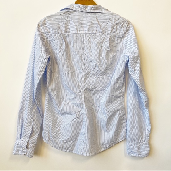 Frank & Eileen Barry Signature Crinkle Button Front Shirt Striped Women's  Small - Picture 7 of 9